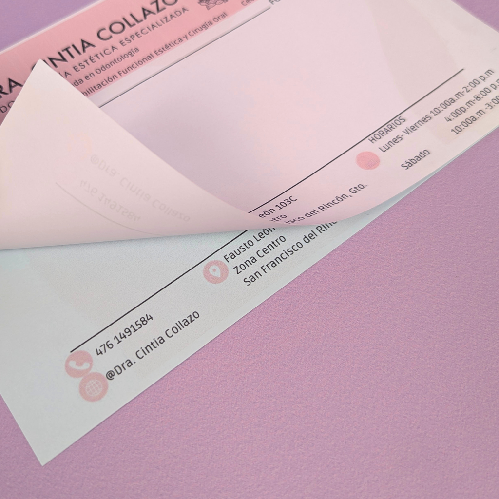 Recetas Médicas con Autocopiante | Diseño Elegante a Todo Color 100% personalizadas