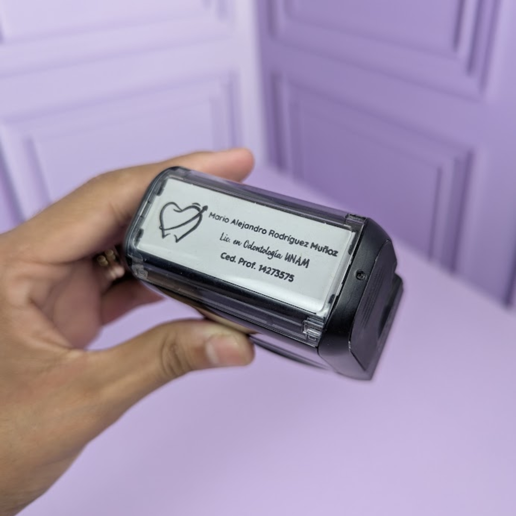 Sello Médico Autoentintable + Llavero Personalizado