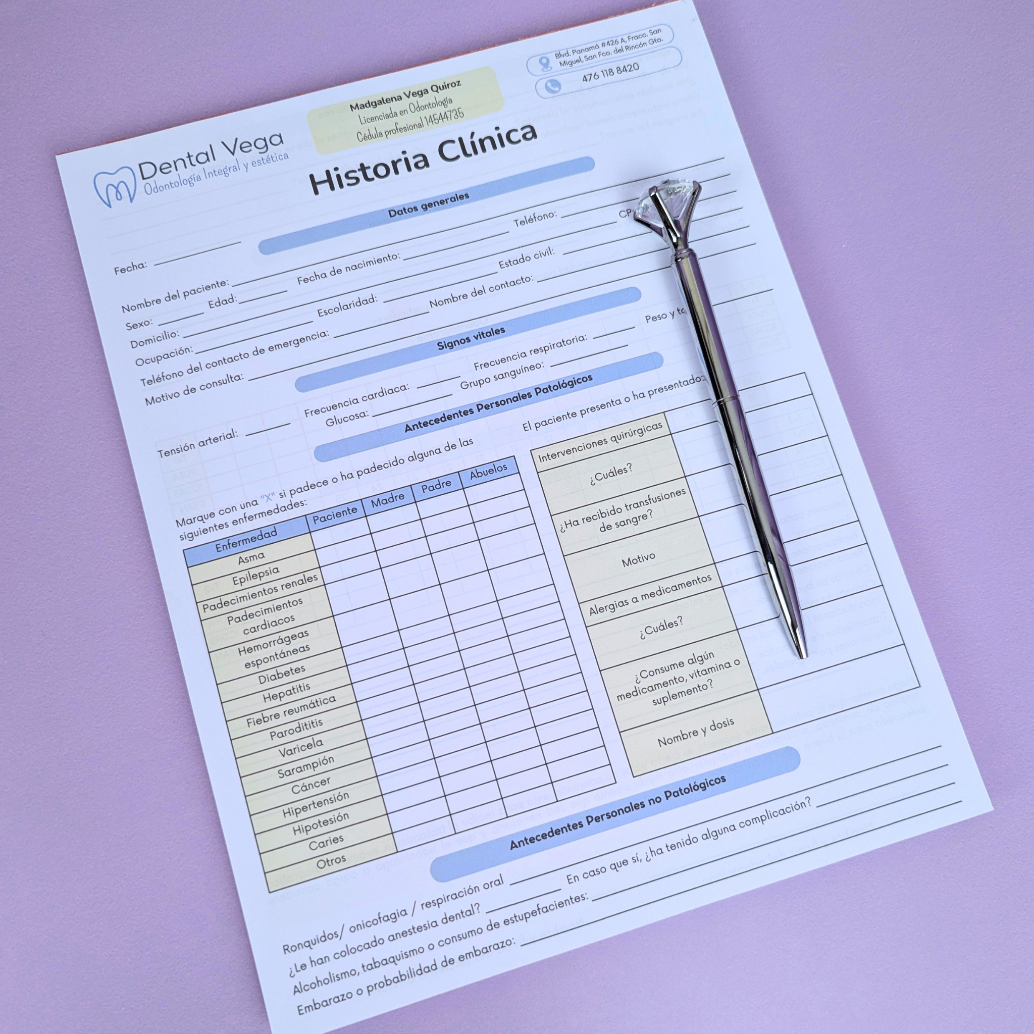 Historias Clínicas Médicas Personalizadas | Doble Cara, Full Color, Diseño Incluido