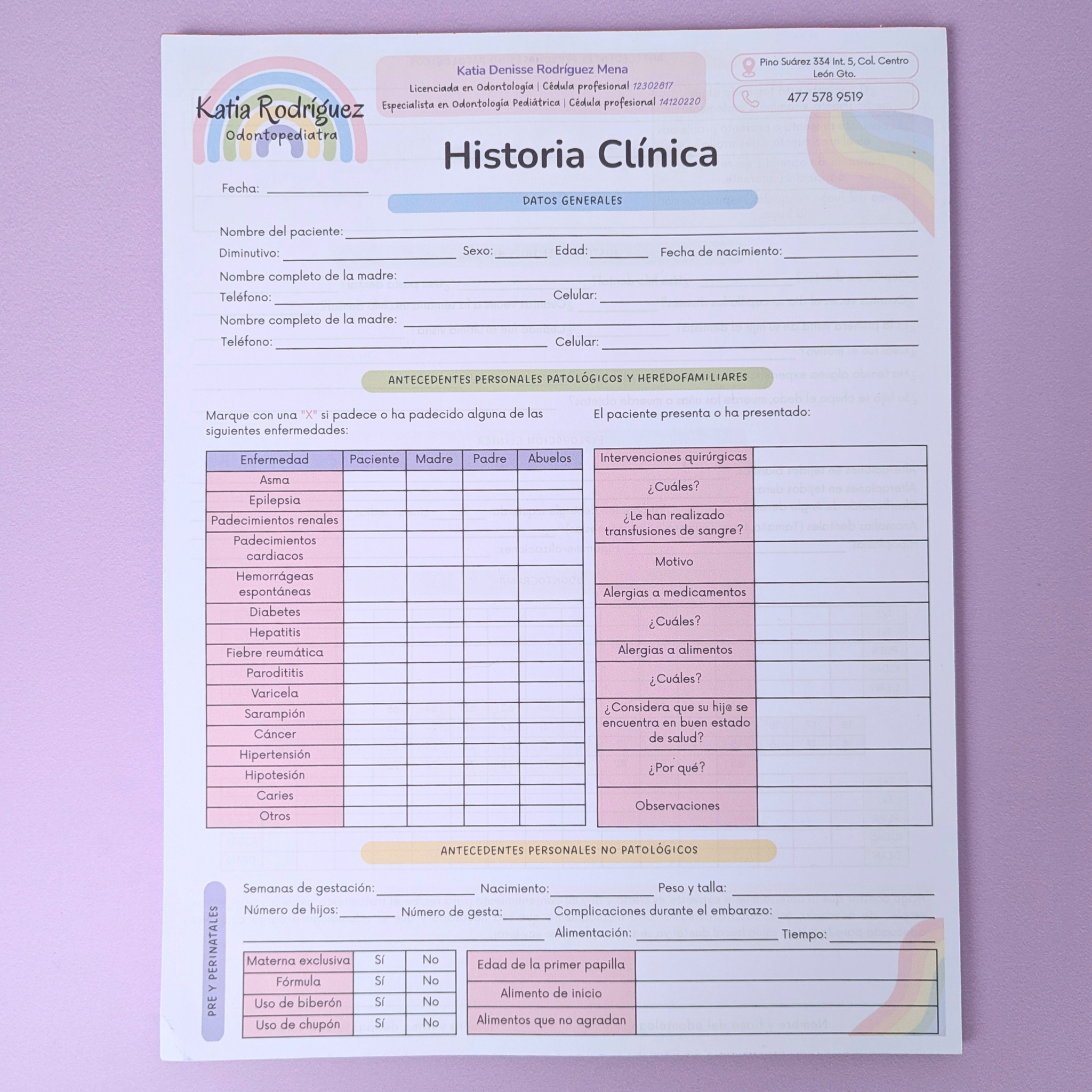 Historias Clínicas Médicas Personalizadas | Doble Cara, Full Color, Diseño Incluido