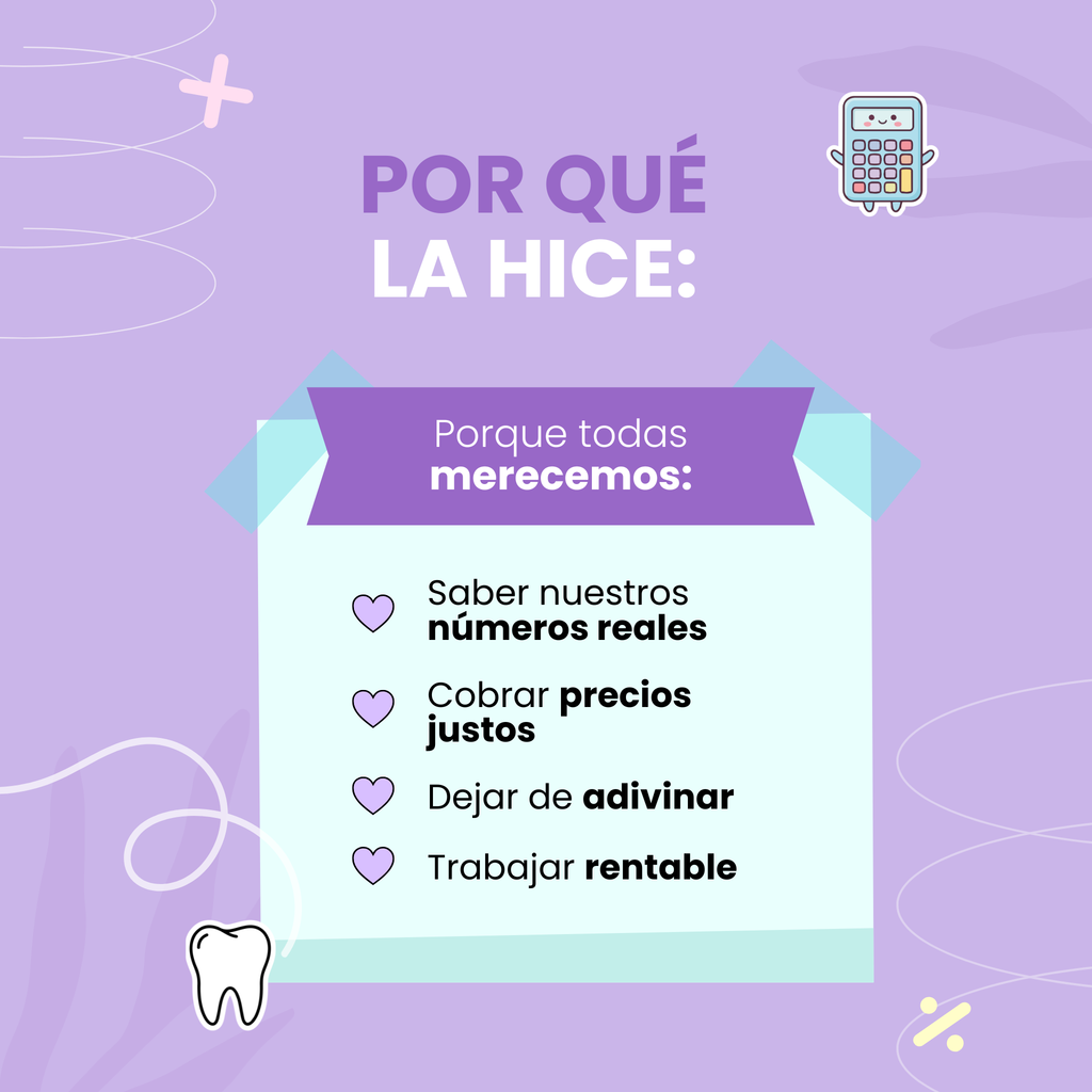 Plantilla De Cero a Precio | Calculadora de Costos y Precios (Consultorio Dental)