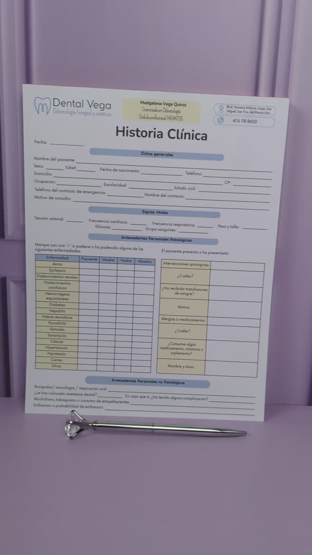 Historias Clínicas Médicas Personalizadas | Doble Cara, Full Color, Diseño Incluido
