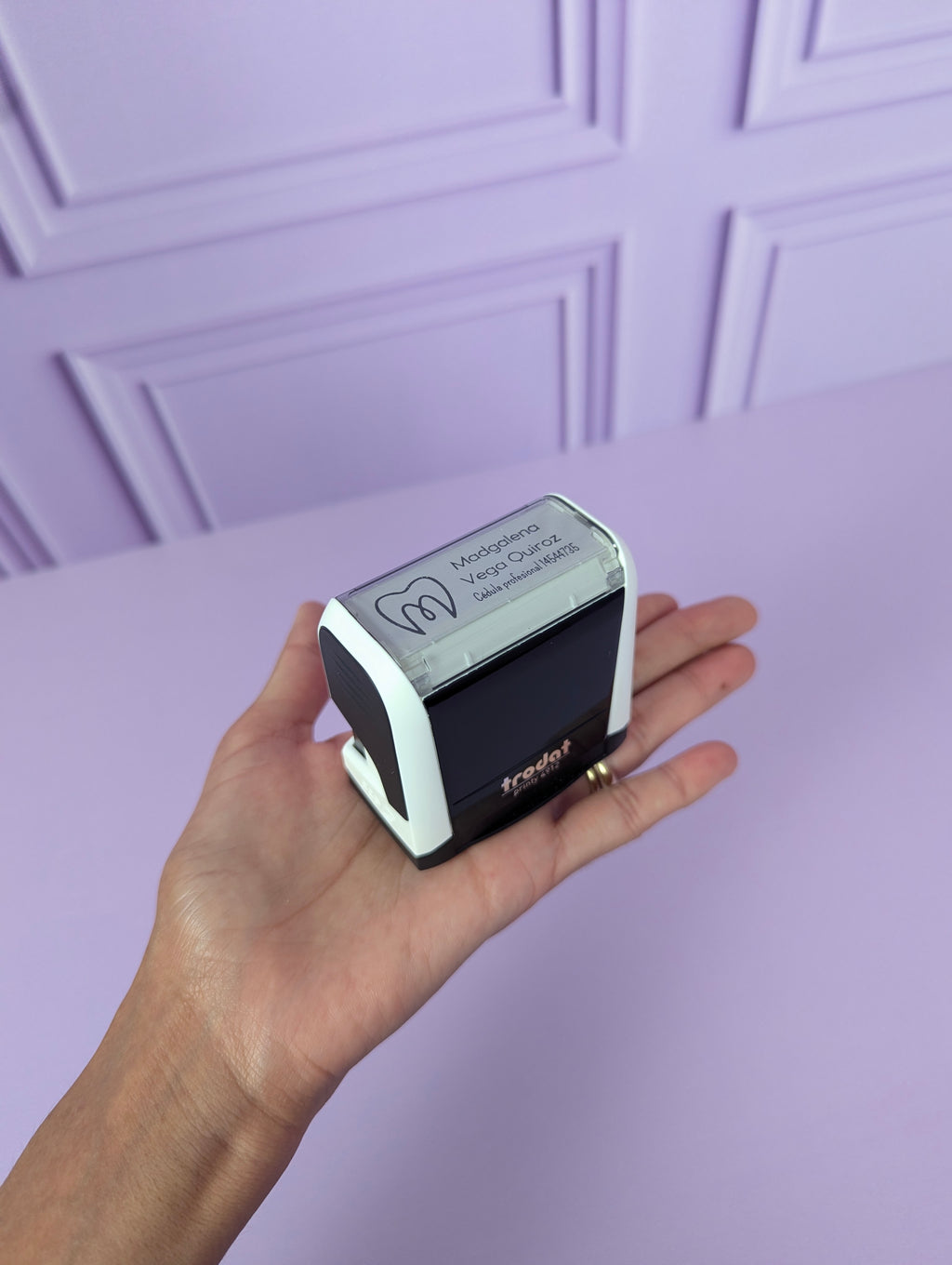 Sello Médico Autoentintable + Llavero Personalizado